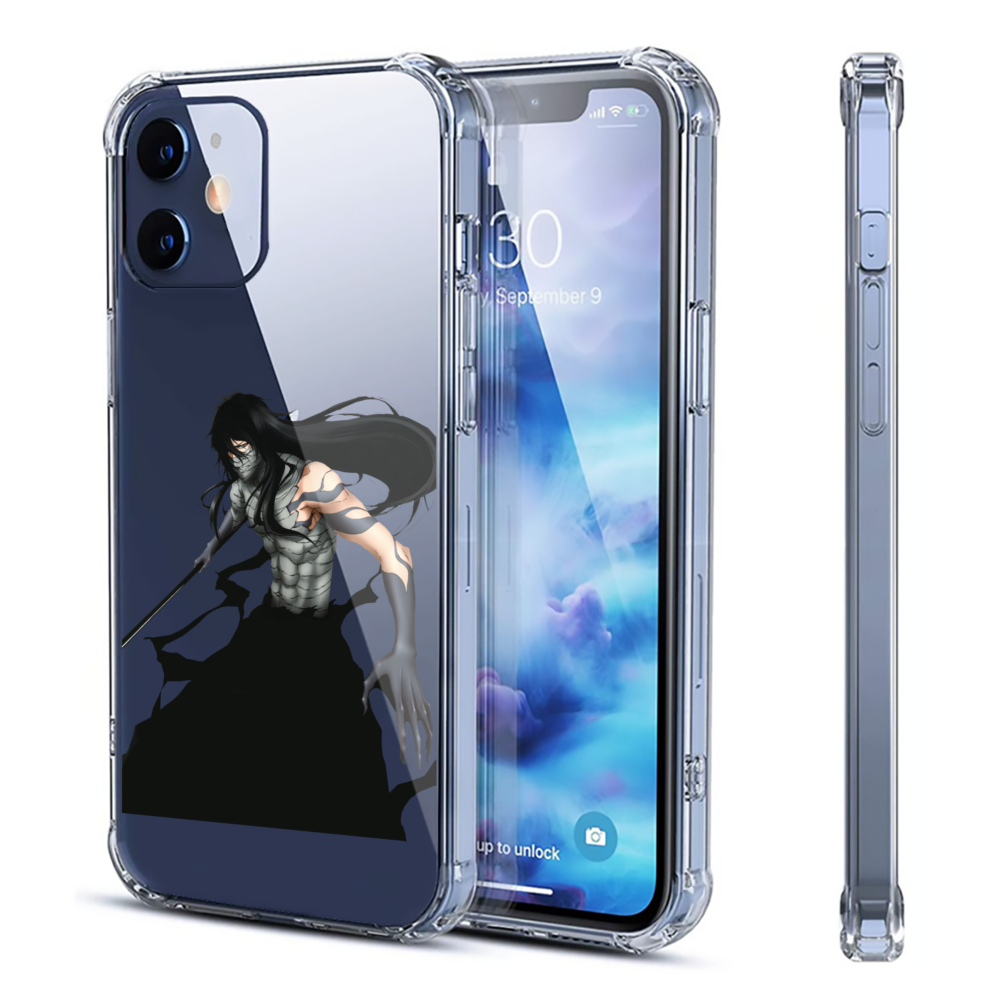 ブリーチ 黒崎一護（くろさき いちご）BLEACH Kurosaki Ichigo 【iPhone 12シリーズ対応】透明スマホケース（クリアソフトケース）